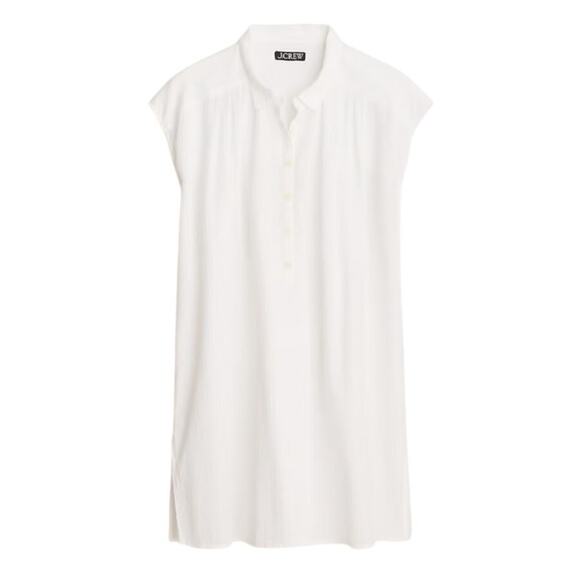 J Crew Cap-Sleeve Tunic Cover-Up Dress Soft Gauze White V-Neck Womens Sz XXS - Picture 12 of 12